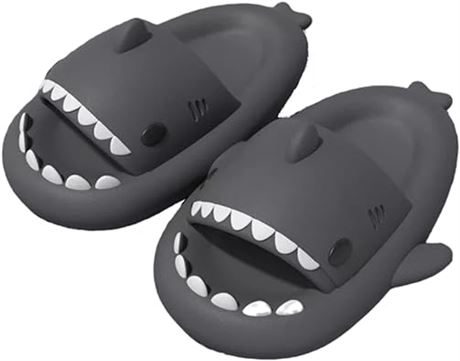 Size 7-8 Cute Sharks Non-Slip Slippers for Child Shower Bathroo...