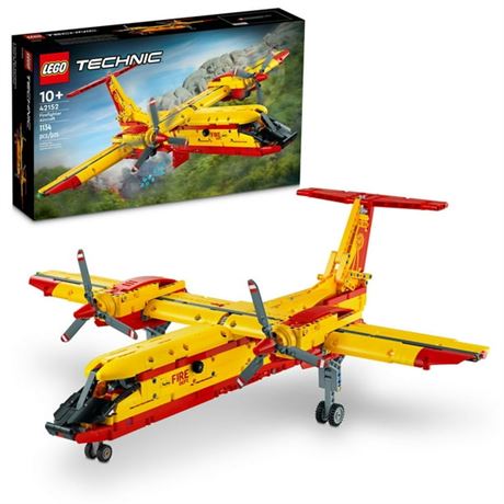 LEGO Technic Firefighter Aircraft Building Toy, Model Airplane Set 42152, with A