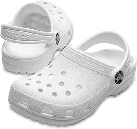 US j5 (Big Kid) - Crocs Unisex-Child Classic Clogs, White/White