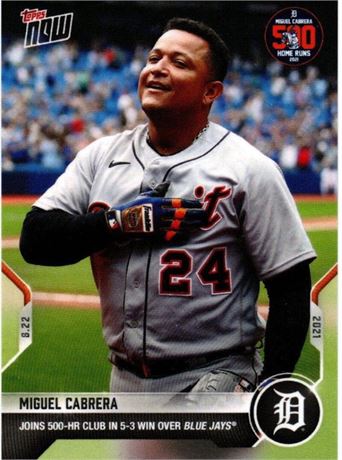2021 Topps Now #691 Miguel Cabrera 500 Home Run Club MLB Baseball Trading Card D
