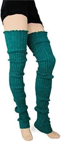 39" (Super Long), Foot Traffic Women's Cable-Knit Leg Warmers, Warm & Long Footl