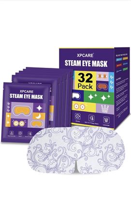 XPCARE 32 Pack Steam Eye Masks for Dry Eyes, SPA Warm Sleep Eye Mask, Lavender