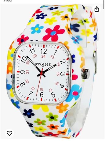 Women Watch Square 24 Hour 3-Hand Easy to Read Time for Nurse Medical Students T