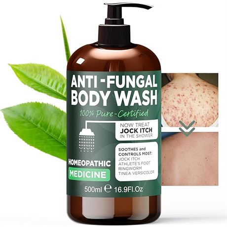 16.9 Fl Oz (500 ml) - Tea Tree Antifungal Antibacterial Soap & Body Wash | for R