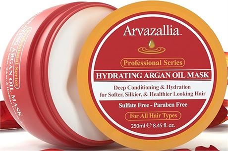 Arvazallia Hydrating Argan Oil Hair Mask and Deep Conditioner, 8.45 FL OZ