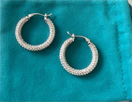 925 Sterling Silver Post Hoop Earrings for Women