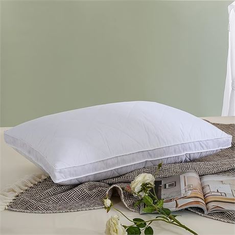 Pack of 1, Standard Size - Three Geese White Goose Feather Bed Pillows- Soft 600
