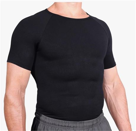 Esteem Apparel Mens Slimming Chest Compression Shirt Body Shaper Abs Undershirt