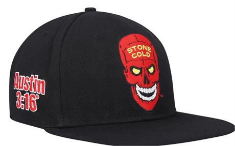 Men's Chalk Line Black "Stone Cold" Steve Austin Red Skull Entrance Snapback Hat