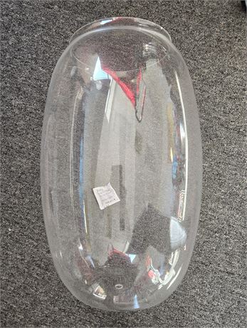 15" Approx - Clear Oval Glass Vase