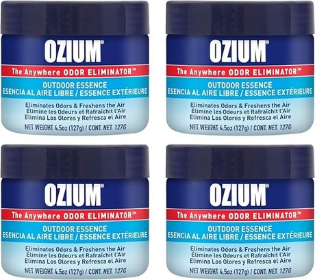 Ozium 4.5 Oz. 4 Pack Odor Eliminating Gel for Homes, Cars, Offices and More,