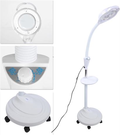 LED Floor Lamp - 8X Cold Light Magnifier Light, Professional Magnifying Glass