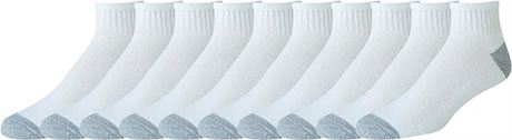 US6-12, Amazon Essentials mens 10-Pack Cotton Half Cushioned Ankle Socks