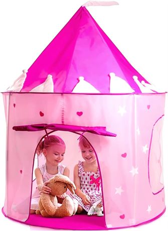 Play22 Play Tent Princess Castle Pink - Kids Tent Features Glow in The Dark Star