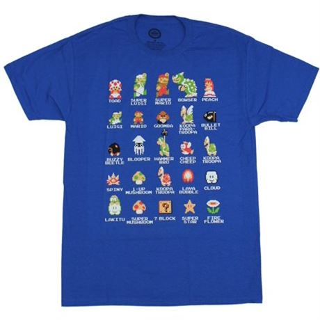 SIZE: 2XL Fifth Sun Men's Tee Shirts ROYAL - Royal Nintendo Pixel Cast Tee - Men