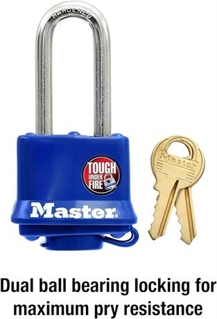 Master Lock 312DLH Laminated Steel Pin Tumbler Padlock, Blue