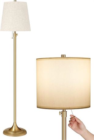 SIMILAR, Meisoda Gold Floor Lamp, 9W 3 CCT Dimmable Standing Lamp with 2 Linen