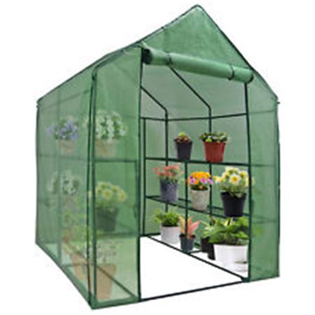 Ohuhu Small Walk-in Plants Greenhouse 3-tier 6-shelf Stands Garden Green House