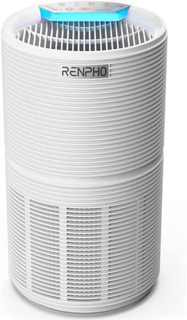 RENPHO Air Purifier for Home Up to 720 ft², 5-Stage True HEPA Filter, 360° Whisp