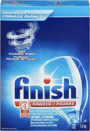 Finish Dishwater Detergent Powder - Package of 2 - Fresh Scent - 1.8 kg each