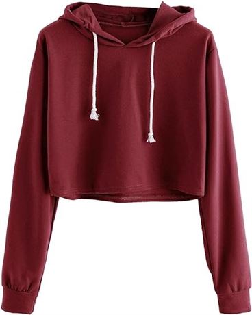 M, MakeMeChic Women's Cropped Hoodie Casual Workout Crop Sweatshirt Tops