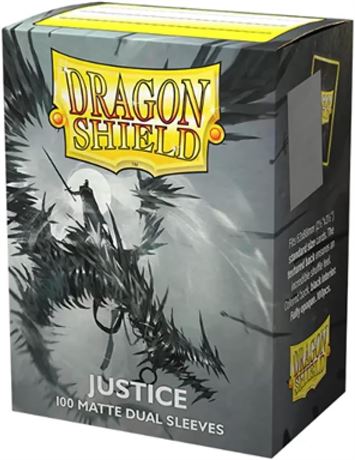 Dragon Shield Dual Sleeves – Matte Justice (Silver) 100 CT – Card Sleeves