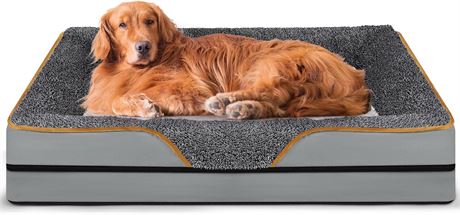 Orthopedic Dog Bed for Medium Dogs, Bolster Pet Bed, 29.5 x 19.6 x 4.7 Inch Memo