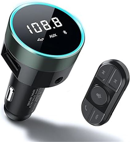 MEIDI Bluetooth FM Transmitter for Car, Wireless Car Radio Adapter with Remote,