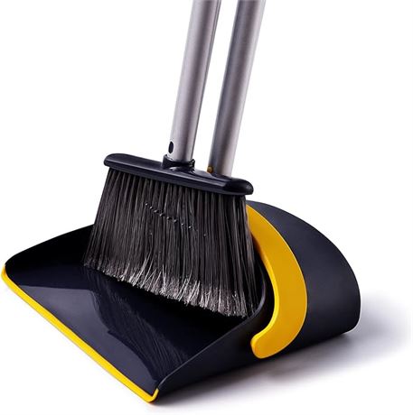 52" - Yocada Broom and Dustpan Set Upgrade 52" Long Handle Upright Stand Up Dust