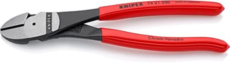 KNIPEX Tools 74 21 200, 8-Inch High Leverage Angled Diagonal Cutters