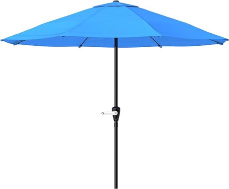 9 Foot - Pure Garden Aluminum Patio Umbrella with Auto Crank - Brilliant Blue
