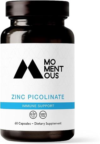 Momentous Zinc Picolinate - Immunity & Hormone Support (60 Servings)