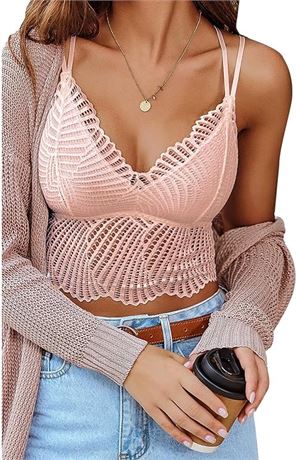 Medium, Avidlove Sexy Bralettes for Women Lace Camisoles Double-Layered Crop