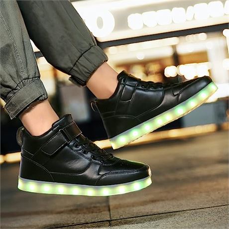 JEVRITE Unisex Light Up Shoes LED Shoes USB Charging - SZ 39