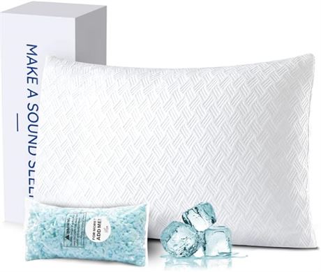 Queen Size - LUTE Cooling Shredded Memory Foam Pillows, Bamboo Sleep Pillows