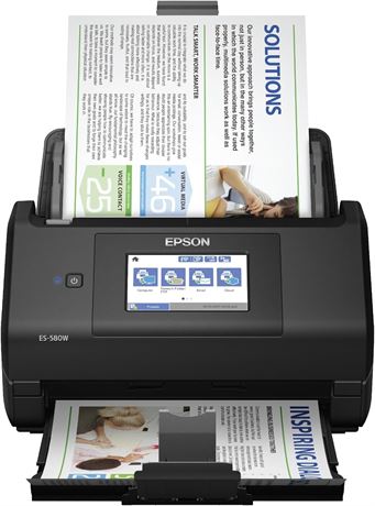 Epson Workforce ES-580W Wireless Color Duplex Desktop Document Scanner for PC
