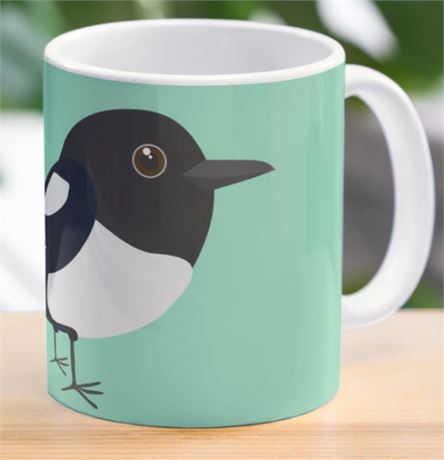 Holds 11 oz. (325 ml) - Cute magpie Coffee Mug