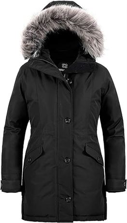 Large Wantdo Women's Winter Jacket Long Puffer Winter Co...