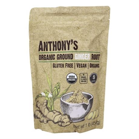 1lb (454 g)- Anthony’s Organic Ginger Root Powder, BB 05/30/2025
