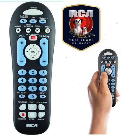RCA RCR313BE Big Button Three-Device Universal Remote, Black