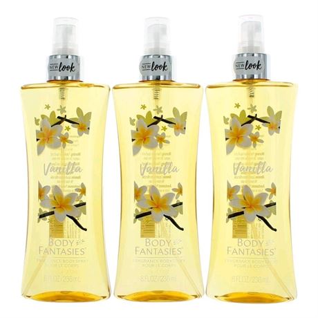 Vanilla by Body Fantasies, 3 Pack 8 oz Fragrance Body Spray for Women 3 pack