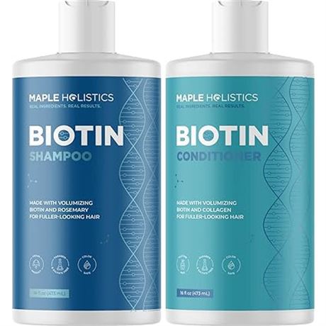 Volumizing Biotin Shampoo and Conditioner Set - Sulfate...