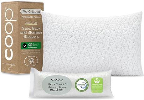 Coop Home Goods Original Adjustable Pillow, King Size Bed Pillows for Sleeping