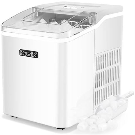 Ice Makers Countertop, KUMIO Ice Machine Maker Countertop 9 Ice Bullet Ice in 8