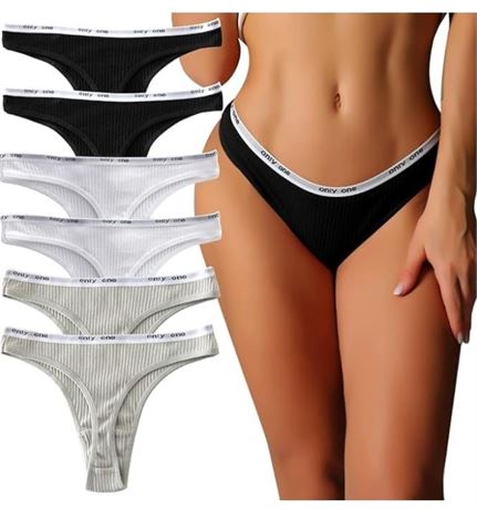 Womens Cotton Thongs for Sport Workout Ladies Plus Size Cotton Thong Packs - 3XL