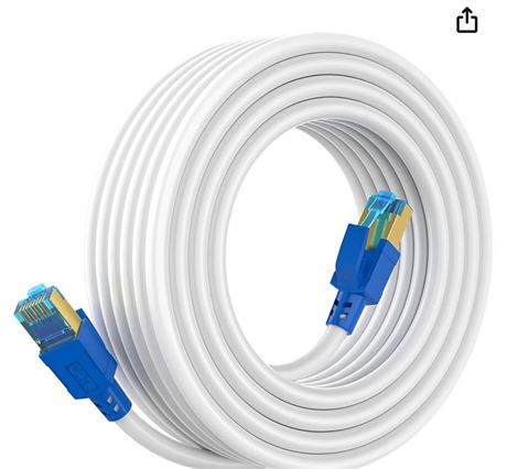 Cat 8 Ethernet Cable 30ft, Internet Network LAN Cable High Speed Shielded Durabl