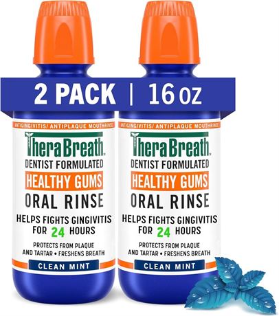 TheraBreath 24 Hour Healthy Gums Periodontist Formulated Oral Rinse, 16 Ounce (