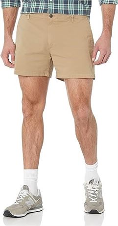 29W, Amazon Essentials Men's Slim-Fit 5" Flat-Front Comfort Stretch Chino Short