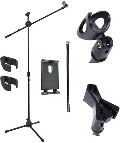Duramex (TM) Tripod Boom Microphone Mic Floor Stand With Two Mic Holders and One