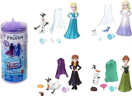 Disney Frozen Snow Color Reveal Small Doll with  Unboxing Surprises